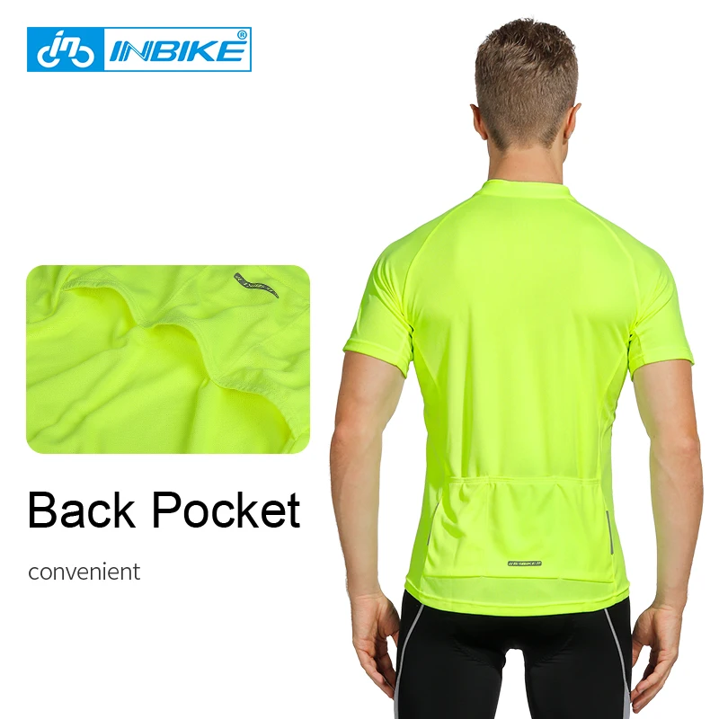 INBIKE Men's Moisture Wicking Short Sleeve Quick Dry Bike Jersey Running Tops Breathable Basic Shirts for Sports 