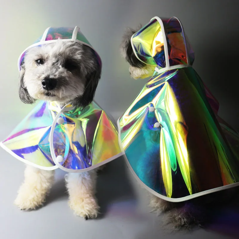 

Colorful Dog Raincoat Waterproof Rain Coat Hooded Breathable Windproof Transparent Rain Poncho For Small Medium Dogs Chihuahua L