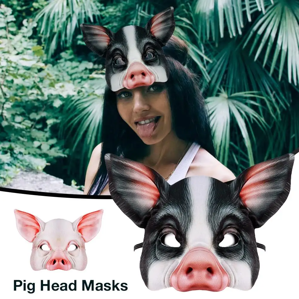 

Halloween Mardi Gras Carnival Party Masquerade EVA Half Face Animal Pig Mask Unisex Accessories Tool