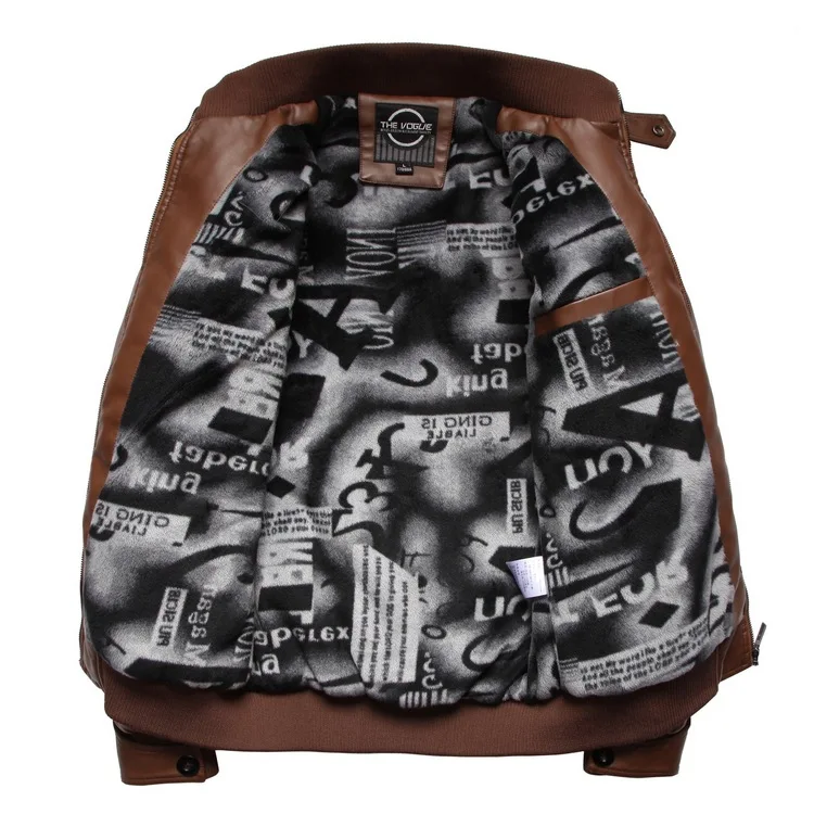 

For 2019 Autumn New Products Men Casual Solid Color Stand Collar Korean-style Leather Coat Jacket 9960