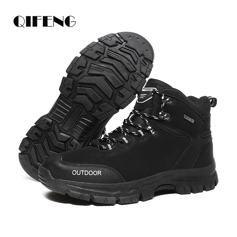 

Winter Men's Ankle Boots Casual Shoes Winter Black Luxury Designer Outdoor Sneakers Non-slip Running Sport Footwear Warm Lace Up