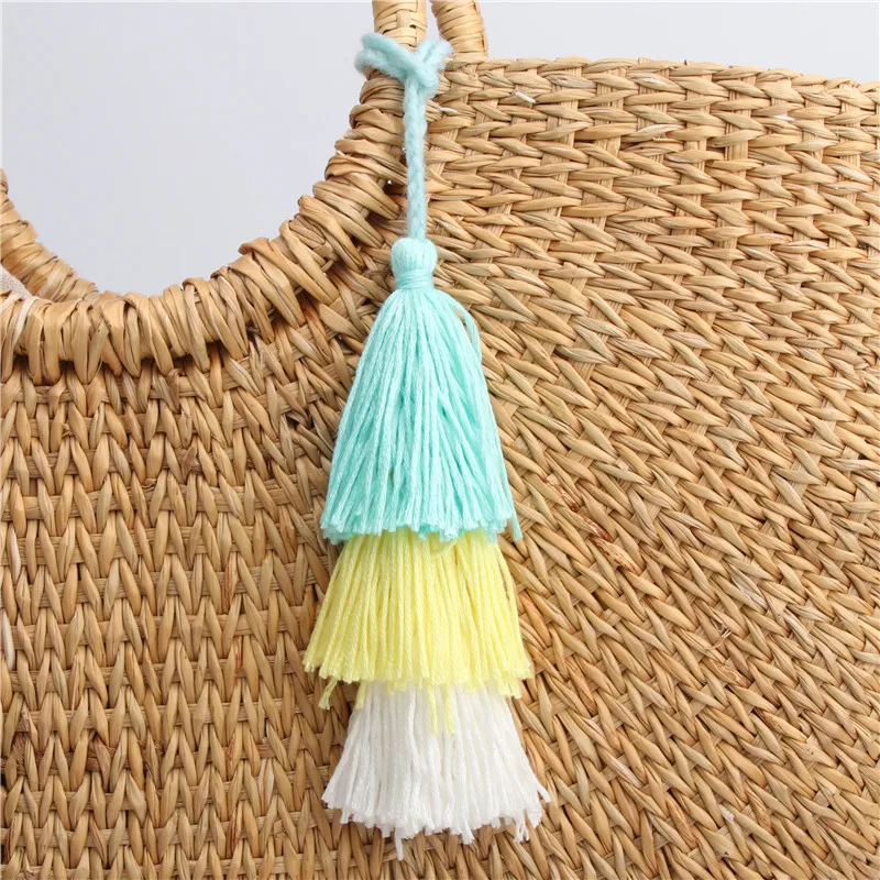 1 шт. цветная Бохо сумка для ключей с помпонами аксессуары очаровательный кошелек