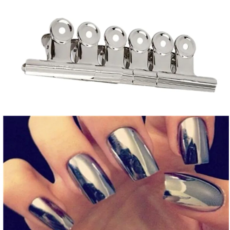 

6pcs Russian C Curve Nail Pinching Clips French Nail Form Tips Stainless Steel Acrylic Nails Pinchers Multi Function Tool Set