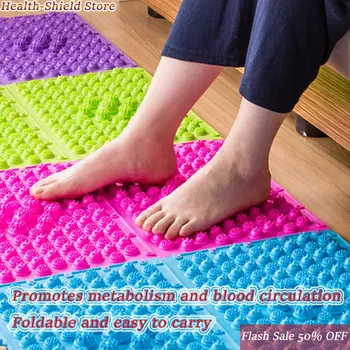 

Reflexology Foot Massage Pad Toe Pressure Plate Mat Blood Circulation Shiatsu Mat Message Pad Foot Care Massager Tool Multicolor