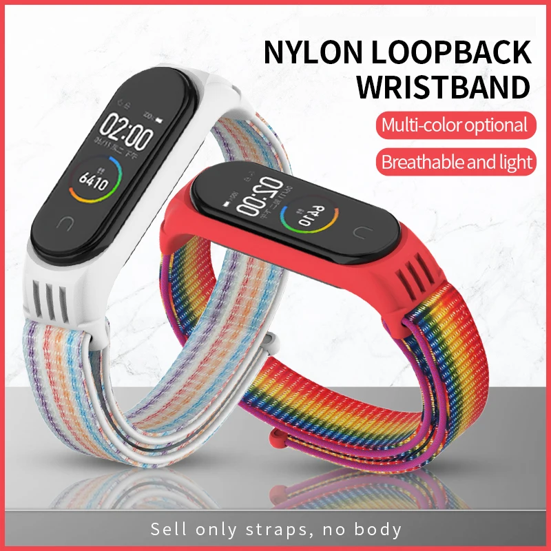 

Nylon loop bracelet For Mi band 4 3 strap silicone shell for xiaomi mi band 3 Replacemet camouflage wristband for Mi band 4