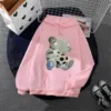 Kawaii Sweatshirts Hoodies Women's Fashion Long Sleeve Cute Animal Printed Hoodie Loos Blouse Top Oversized Sweatshirt Harajuku 2