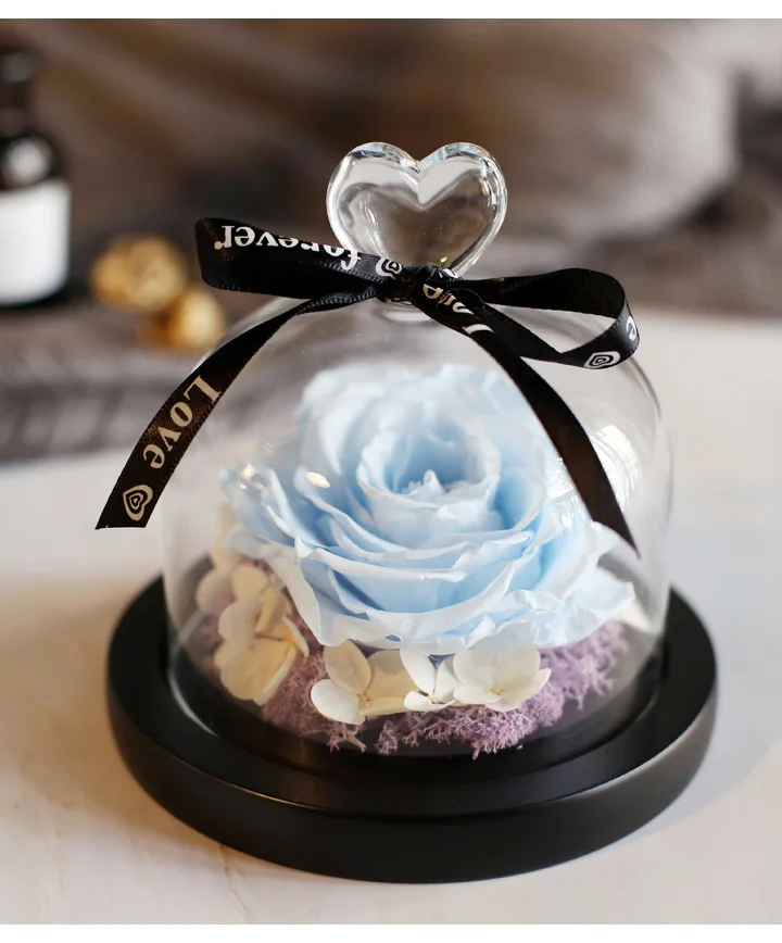 Love Everlasting flower vase Glass cover 10