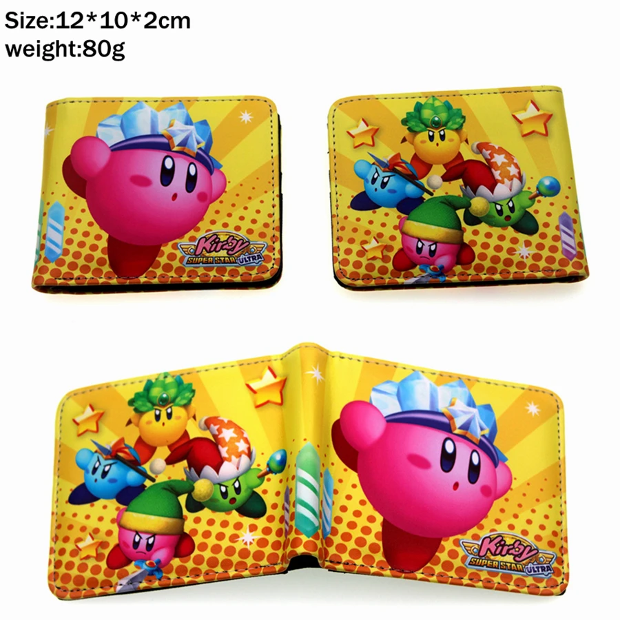 Nintendo Game Kirby Star Allies Pu короткий кошелек Двойные Держатель для кредитных карт с фотографиями держателя слоев кожи мальчиков девочек монета карман на молнии мультфильм кошелек