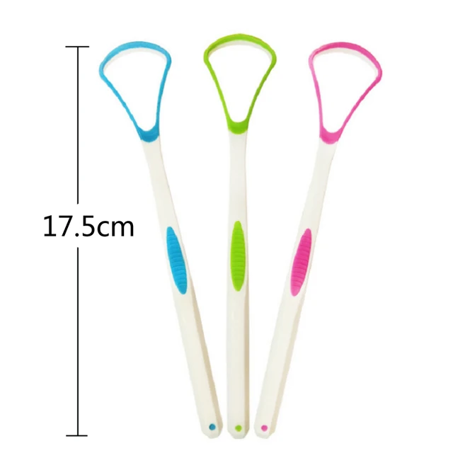 Tongue Scraper Portable Plastic Oral Tongue Cleaning Brush Hygiene Tool
