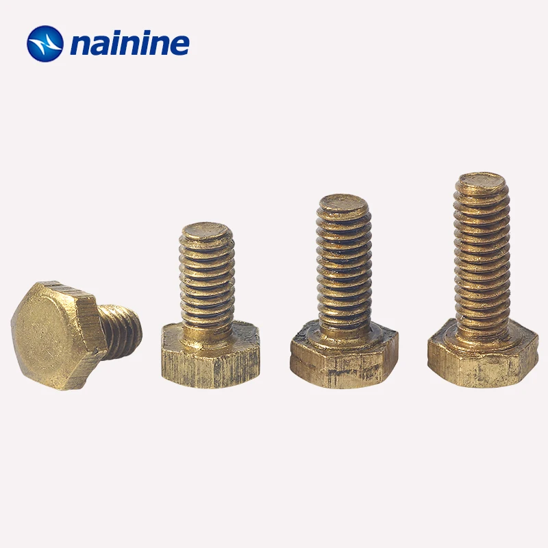 

5/10Pcs DIN933 M4 M5 M6 M8 Brass Screws Copper Bolts DIN933 Hexagon Head Screws Threaded Up To The Head HW207
