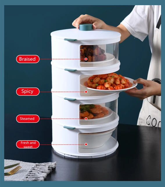 multi layer food cover stackable plate