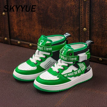 

2020 Autumn Kids Sport Sneakers Boys Brand Green Shoes Children Mesh High Top Sneakers Baby Girls Casual Sneakers Trainers New