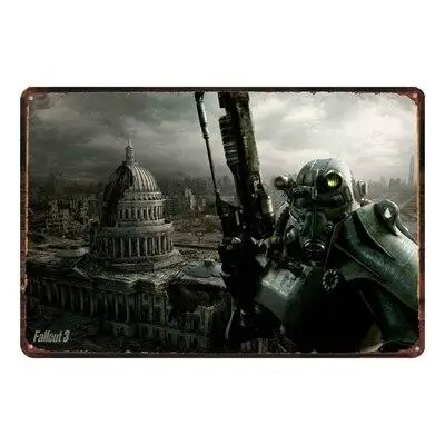 32906686101-19 Fallout металлический знак потертый шик Винтажный стиль настенный Бар Кафе Магазин домашнее Искусство ремесло Ретро Украшение Металлическая живопись жестяная вывеска настенная - Цвет: 32906686101-19