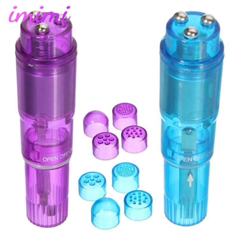 1PCS 4 Interchangeable Pocket Rocket Vibrator Sex Toys for Women Mini Full Body Massager Clitoris Stimulator Strapon for Couples