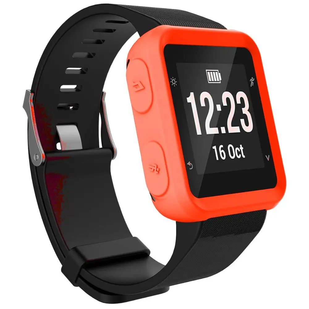 Orange Для Garmin Forerunner 35 защитный чехол силиконовый чехол+ закаленная пленка Смарт-часы браслет защитный чехол s Аксессуары - Цвет: Orange