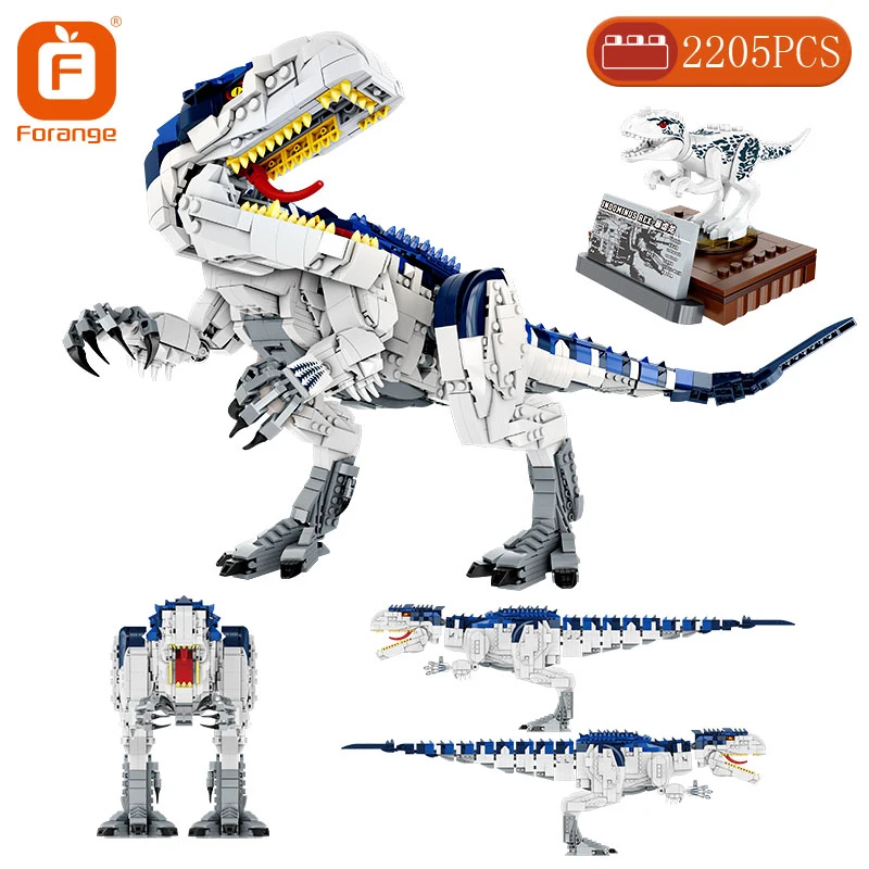 Forange Building Blocks Jurassic Dinosaur Park 2 Large Animal Model Swift White tyrannosaurus Brick Children Christmas Gift Toys
