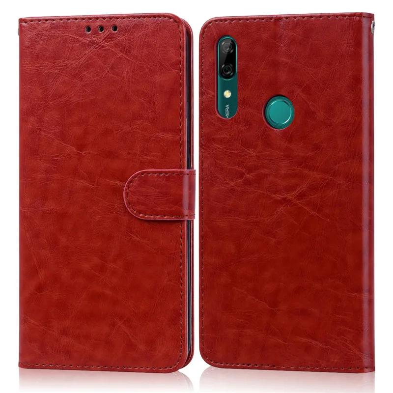 Brown Для huawei P Smart Z чехол Роскошный кожаный чехол-бумажник с откидной крышкой чехол для телефона для huawei P SMART Z чехол для телефона Coque Fundas - Цвет: Brown