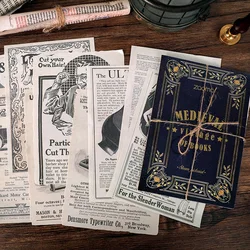 10 Sheets Retro Medieval Vintage Of Books Material Collage Paper DIY Decorative Craft Scrapbooking Journal Planner Stationery