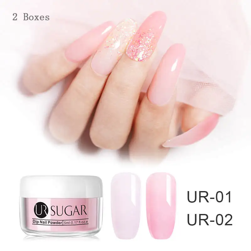 Золотой Ur Sugar, 5 мл, 3 в 1, погружающаяся пудра для ногтей, акриловый блеск для резьбы, удлинение, пылезащитный лак для ногтей, без УФ-лампы - Цвет: Золотой