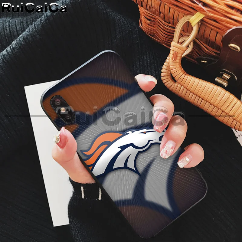 A2 RuiCaiCa Denver Broncos Smart Cover черный мягкий чехол для iPhone X XS MAX 6 6S 7 7plus 8 8Plus 5 5S XR 11 11pro - Цвет: A2