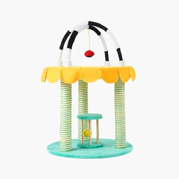 

Skin-friendly short wool fabric cat flower paradise cat climbing frame structure stable and strong bearing capacity cat nest cat