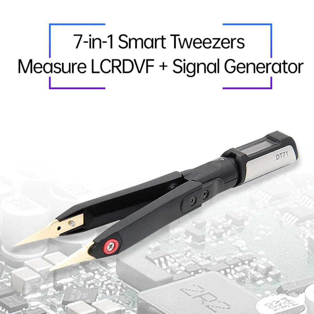 

DT71 Mini Digital Tweezers Portable Multifunction Reparing Tool for Testing Resistance Capacitance Inductance Voltage Frequency
