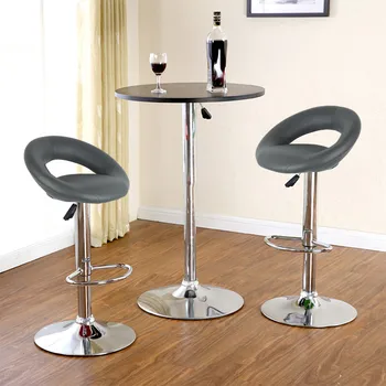 

2pcs/set Moon Bay Back Leisure Synthetic Leather Swivel Bar Stools Chairs Height Adjustable Pneumatic Pub Chair Living Room HWC