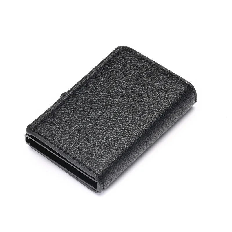 Magic Fish High-grade Alumina Card Holder Solid Color Automatic Pop-up RFID Anti-theft Bank Card Box Mini Business Card Case