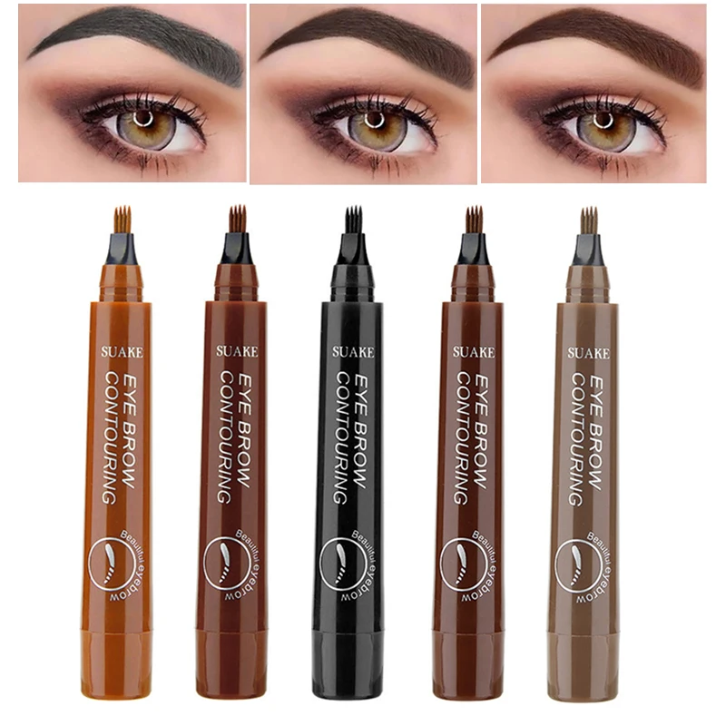 

Waterproof Eyebrow Enhancer Eyebrow Pencil 4 Fork Eyebrow Tattoo Pen Long-lasting Natural Eye Brow Cream Cosmetic Women Makeup