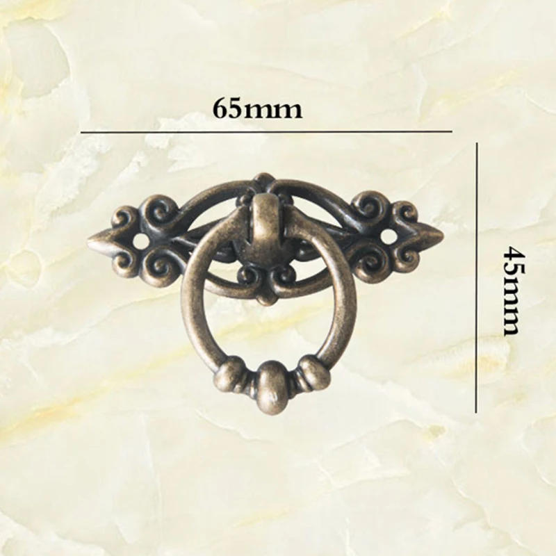 

10pcs Vintage Alloy Cabinet Pulls Cupboard Dresser Door Drawer Ring Handles Knob