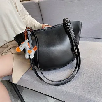 

2020 Luxury Women's Hand Bags Solid Color PU Designer Crossbody Bags Large Capacity Shopping Shoulder Bag Fashion Pendant Tote
