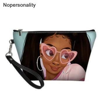 

Nopersonality Black Afro Women Print Makeup Bag Waterproof Toiletry Bag Casual Female Travel Cosmetic Bag Organizer Zipper Bag
