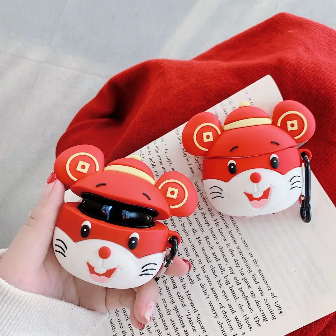 

For vivo tws earphone case funny cartoon pattern silicon Case vivo tws headset Cover