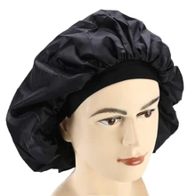 Большой размер, шапка для волос для салона красоты, атласная банная шапка, ночная шапка для сна, головной убор, шапочка для вьющихся волос, пружинящий уход за волосами шапочка