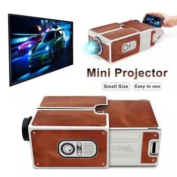 

Black friday Mini Portable Cardboard Smart Phone Projector 2.0 Mobile Phone Projection for Home Theater Audio & Video Projector
