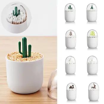 

Cute Cartoon Dustproof Toothpick Holder Table Decoration Cotton Swab Case Toothpick Box Toothpick Dispenser ABS Plastic