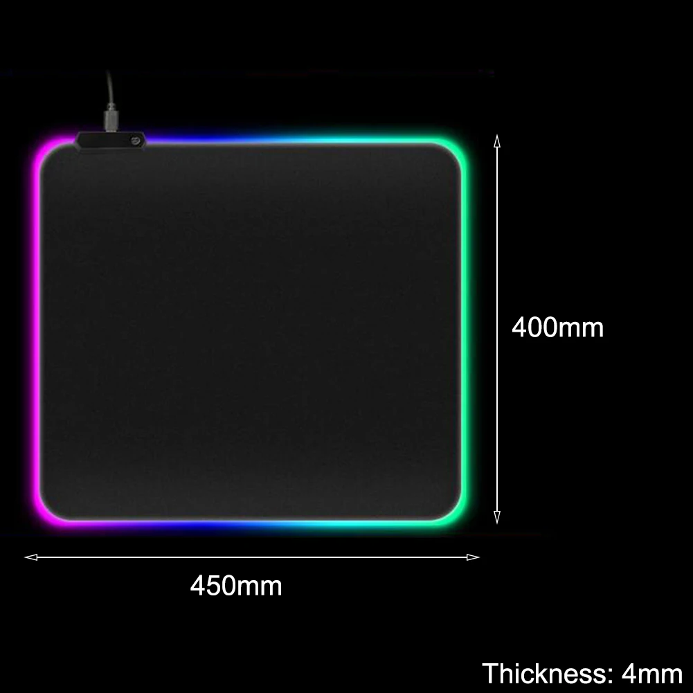 450x400x4mm 900*400 большой RGB коврик для мыши геймерский коврик для мыши блокированный светодиодный резиновый коврик для игровой мыши Противоскользящий коврик для компьютерной мыши - Цвет: 450x400x4mm