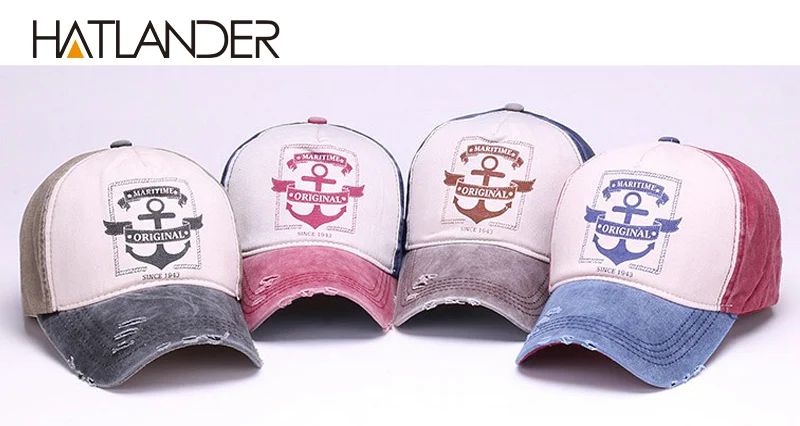 HATLANDER Модные 5 панелей Промытые хлопковые бейсбольные кепки Винтаж папа шляпа для бейсболка для мужчин и женщин кепка хип-хоп приталенные спортивные шапки Кепка