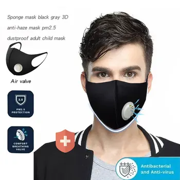 

10 Pcs Respirator Mask With Breathing Valve Washable Cotton Activated Carbon Filter PM2.5 Mouth Masks Anti Dust Proof Masks