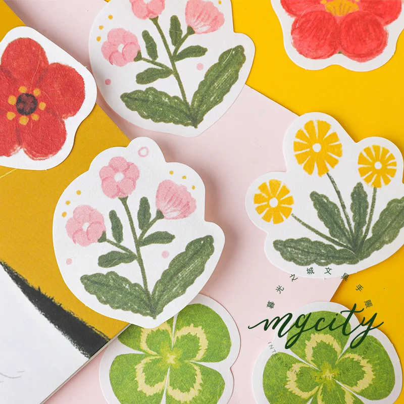 6 Designs 30 Pages Cute Cat Bread Forest Flowers Memo Pad Paper Notepad School Office Supply Student Stationery Kid Gift