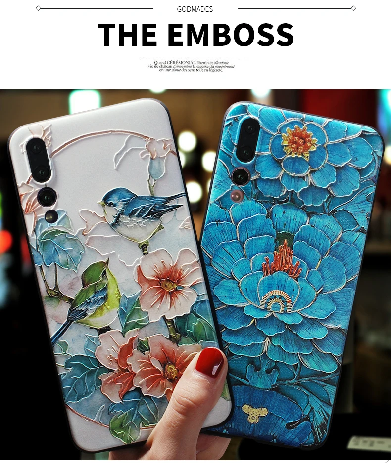 Mate 30 синий тисненый цветок с двумя птицами чехол для huawei mate 30 PRO чехол mate 30PRO чехол