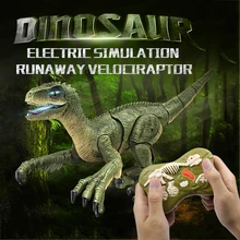 Dinosaurio de juguete Jurásico eléctrico para niños, dinosaurio de simulación a Control remoto, Velociraptor, dragón, regalo de Navidad