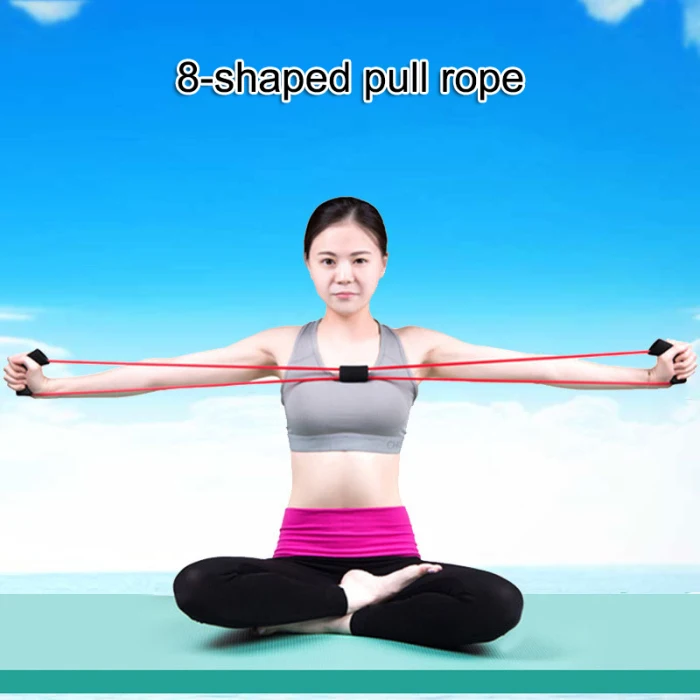 Горячая Эспандер для груди канат-эспандер 8 слов эластичный для йоги мышц Фитнес упражнений
