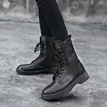 

Martens Boot Genuine Leather Men's and women's Winter Ankle Boots Dr. Motorcycle High Quality Chelsea Shoes zapatos hombre