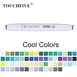 TOUCHFIVE – marqueur artistique à couleurs fraîches, Double tête à base d'alcool, brosse pour croquis, dessin, Animation, construction de paysage 