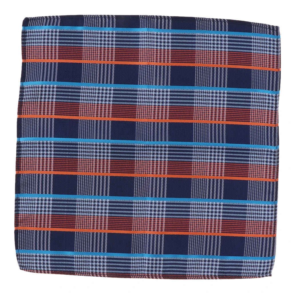 Cotton Plaid Men Handkerchief Square Decorative Suits Grid Hanky 25x25cm Perfect gift for gentlemen, grandfathers, fathers, dads