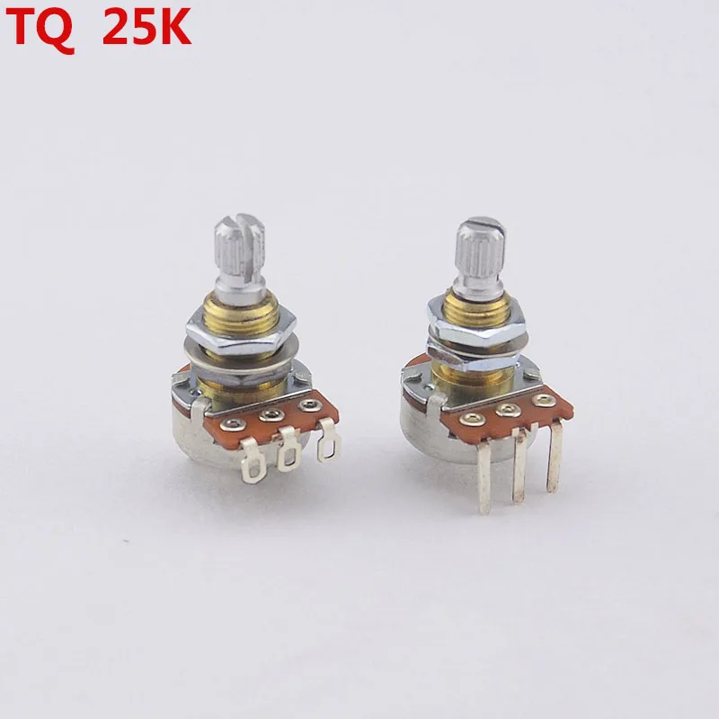 

【Made in USA】1 Piece TQ A25K Brass Shaft Potentiometer(POT) For Electric Guitar Bass Active Pickup