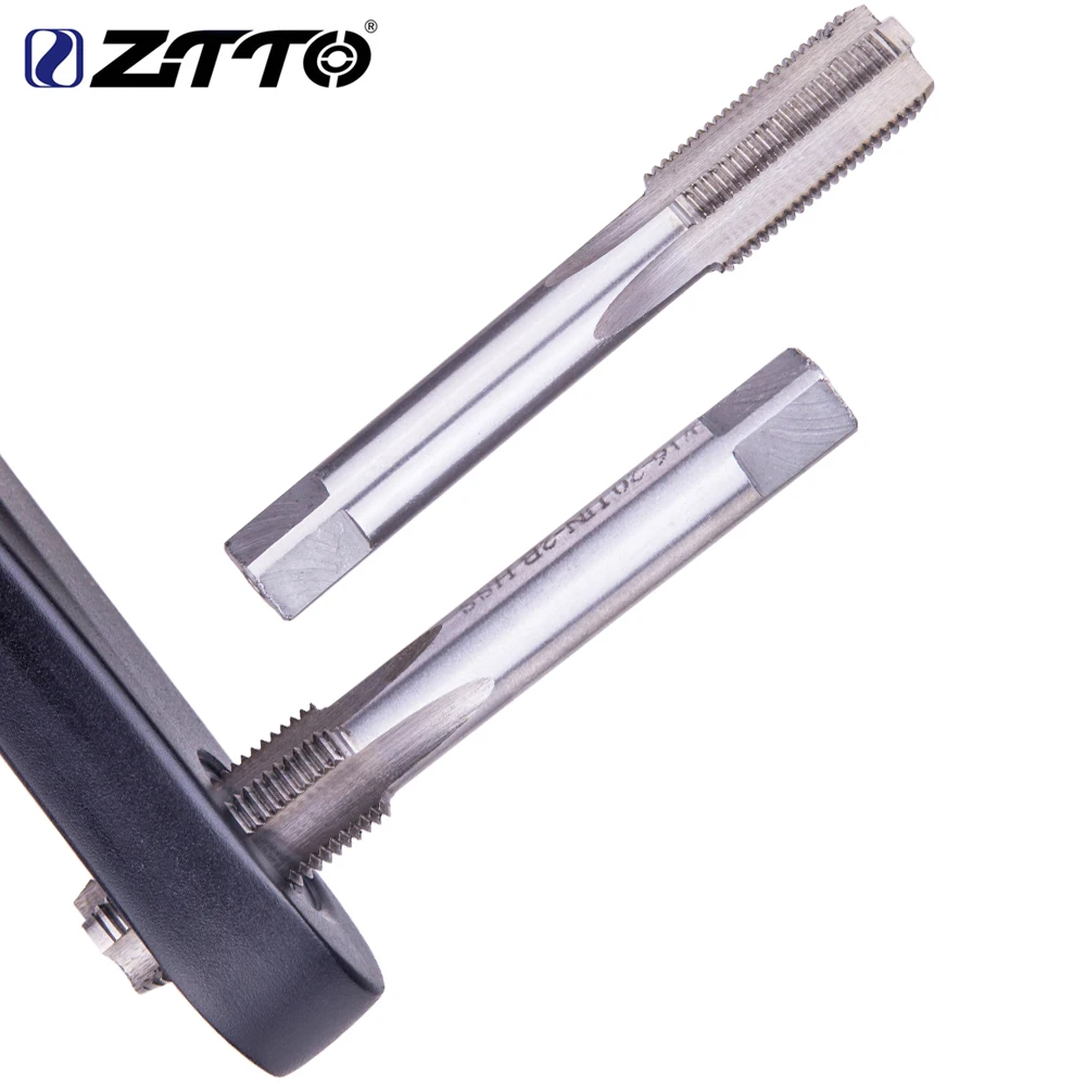 ZTTO 9/16 Zoll Fahrradkurbelgewinde-Gewindeschneidgerät Universal-Pedalgewindewerkzeug Kurbelgarnitur Gewindeschneidgerät Stahlschärpen 9/16 Gewindebohrer – Detail 1