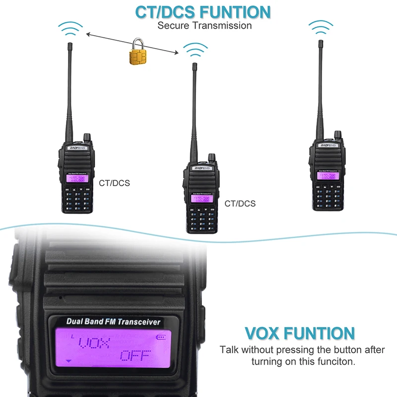 2 шт. Baofeng UV-82 портативная рация cb радио UV82 Портативное двухстороннее радио FM радио приемопередатчик длинный диапазон двухдиапазонный Baofeng UV 82