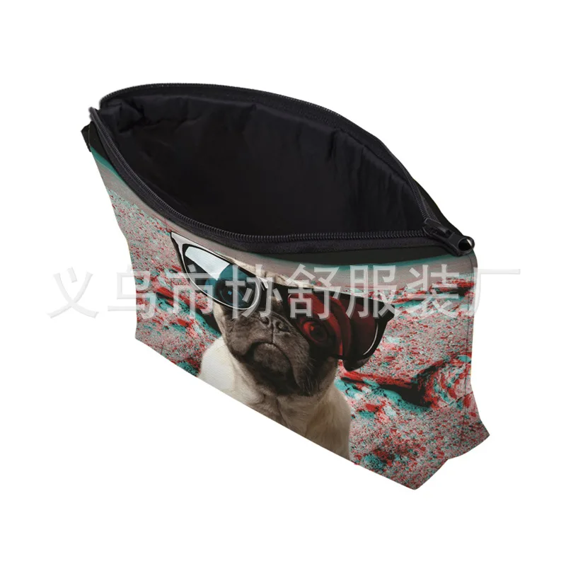 New Style High-definition Hot Selling Sunglasses Dog Pattern Cosmetic Bag Europe And America Women's Daily Life Clutch Customiza